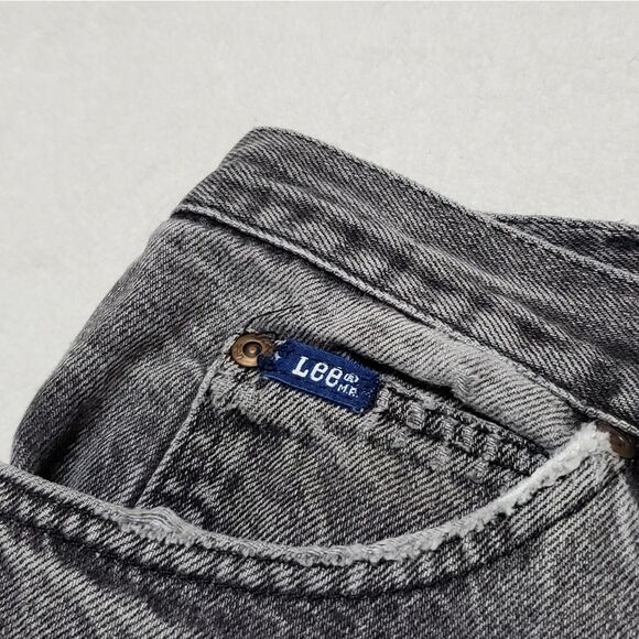 𝅺VINTAGE Black Distressed Lee Jeans Union Made Grunge - Picture 7 of 10